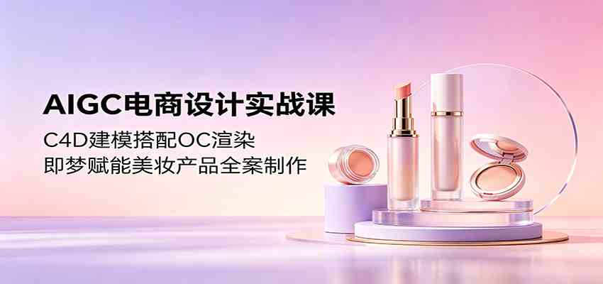 AIGC电商设计实战课：C4D建模搭配OC渲染，即梦赋能美妆产品全案制作-智云网