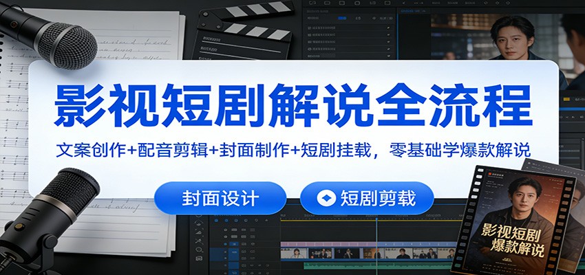 图片[1]-影视短剧解说全流程：文案创作+配音剪辑+封面制作+短剧挂载，零基础学爆款解说-智云网