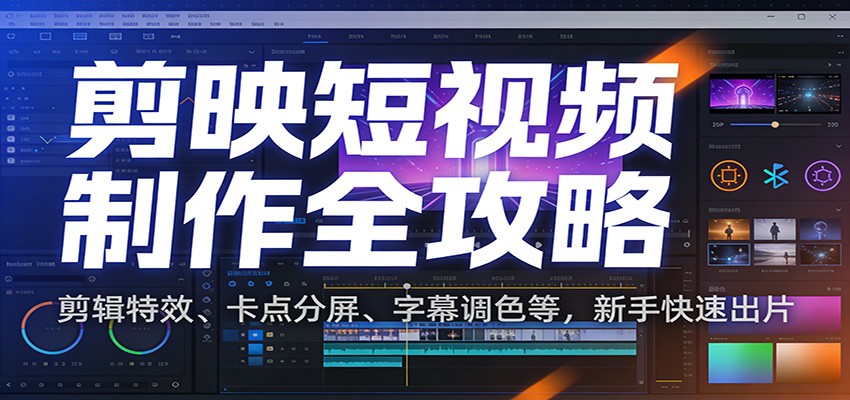 图片[1]-剪映短视频制作全攻略：剪辑特效、卡点分屏、字幕调色等，新手快速出片-智云网