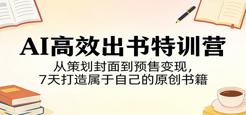 AI高效出书特训营：从策划封面到预售变现，7天打造属于自己的原创书籍