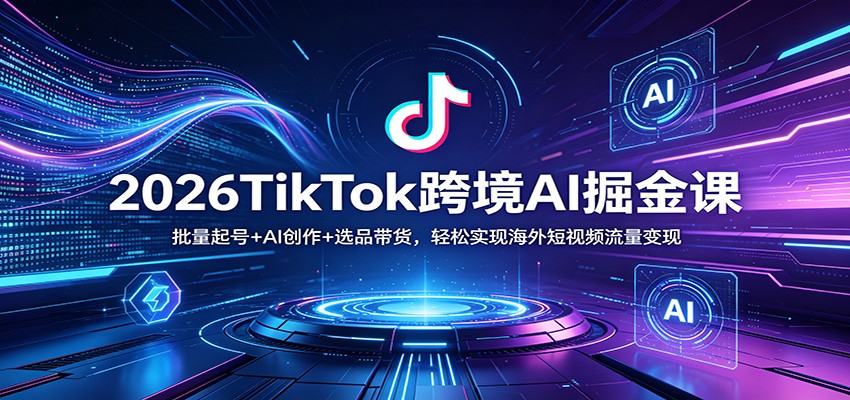 2026TikTok跨境AI掘金课：批量起号+AI创作+选品带货，轻松实现海外短视频流量变现-智云网
