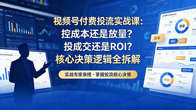 视频号付费投流实战课-5月：控成本还是放量？投成交还是ROI？核心决策逻辑全拆解-智云网