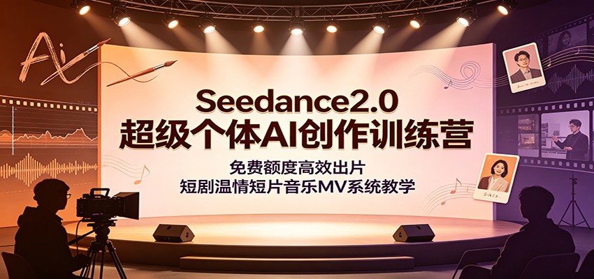 Seedance2.0超级个体AI创作训练营：免费额度高效出片，短剧温情短片音乐MV系统教学-智云网