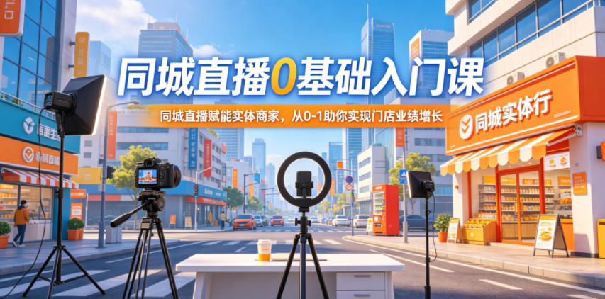 同城直播0基础入门课，同城直播赋能实体商家，从0-1助你实现门店业绩增长-智云网