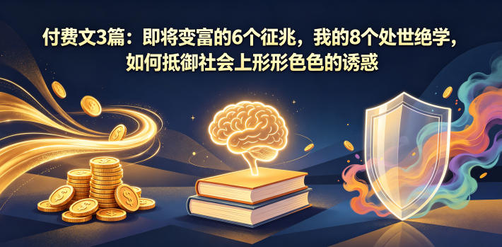 付费文3篇:即将变富的6个征兆,我的8个处世绝学,如何抵御社会上形形色色的诱惑-智云网