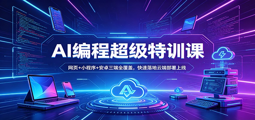 AI编程超级特训课:网页+小程序+安卓三端全覆盖,快速落地云端部署上线-智云网