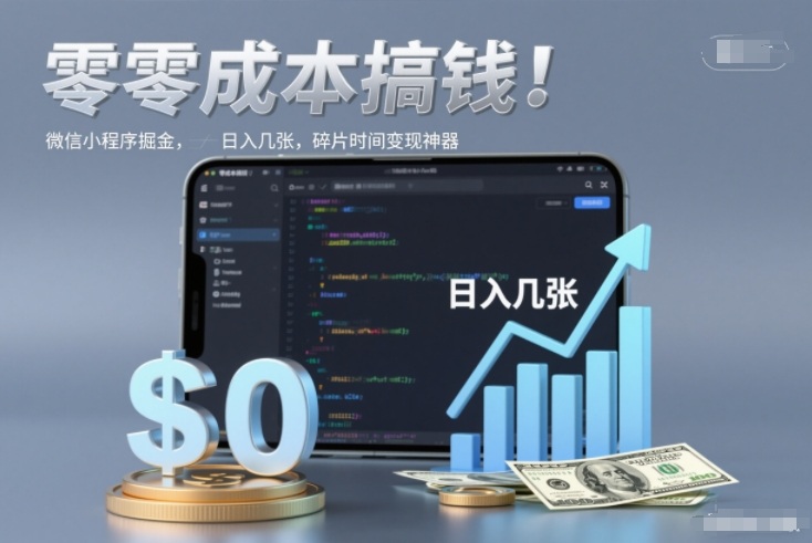 零成本搞钱,微信小程序掘金,简单易操作,日入几张,碎片时间变现神器【揭秘】-智云网
