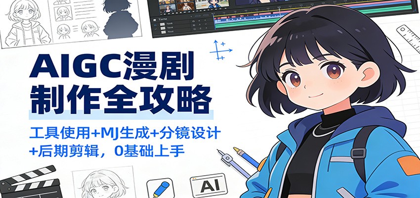 图片[1]-AIGC漫剧制作全攻略：工具使用+MJ生成+分镜设计+后期剪辑，0基础上手-智云网