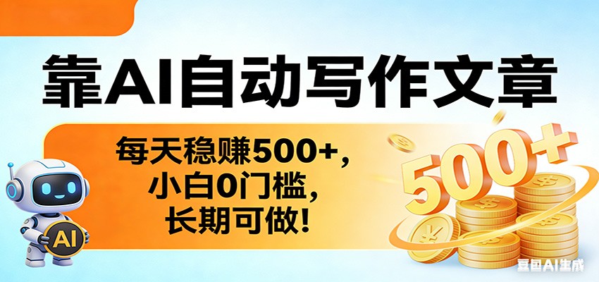 靠AI自动写作文章,每天稳赚500+,小白0门槛,长期可做!-智云网