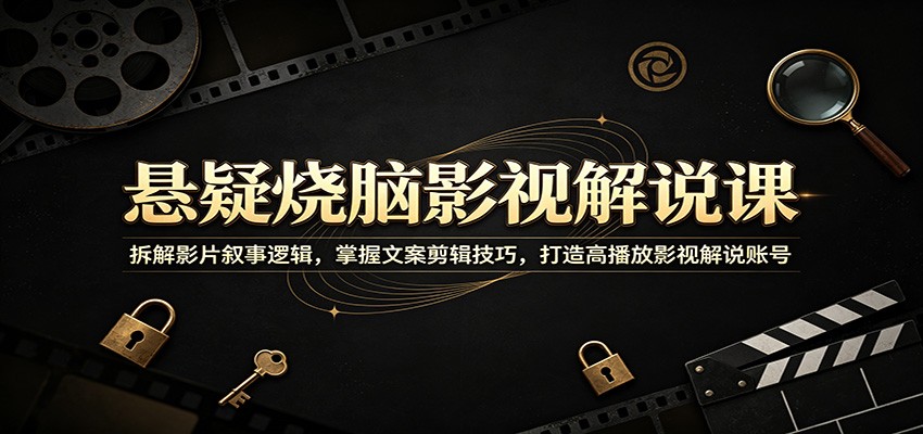 悬疑烧脑影视解说课:拆解影片叙事逻辑,掌握文案剪辑技巧,打造高播放影视解说账号-智云网