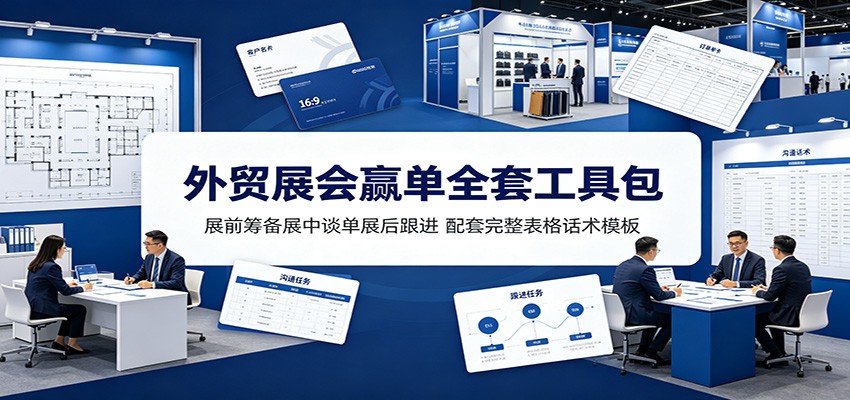 外贸展会赢单全套工具包：展前筹备展中谈单展后跟进，配套完整表格话术模板-智云网