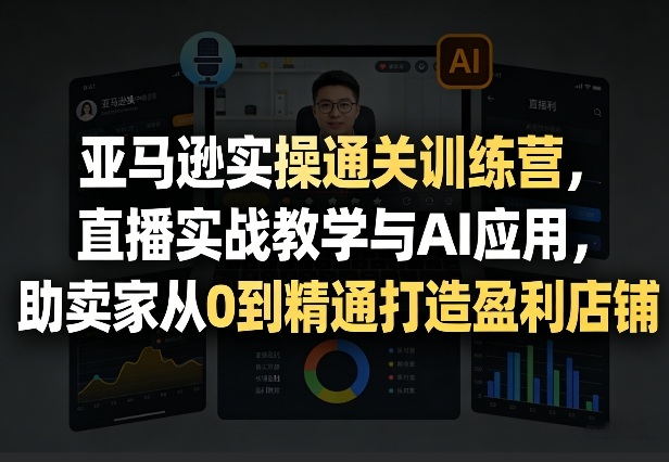 亚马逊实操通关训练营,直播实战教学与AI应用,助卖家从0到精通打造盈利店铺(更新3月)-智云网