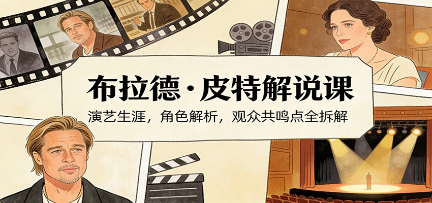 图片[1]-演员说-布拉德.皮特解说课：演艺生涯，角色解析，观众共鸣点全拆解-智云网