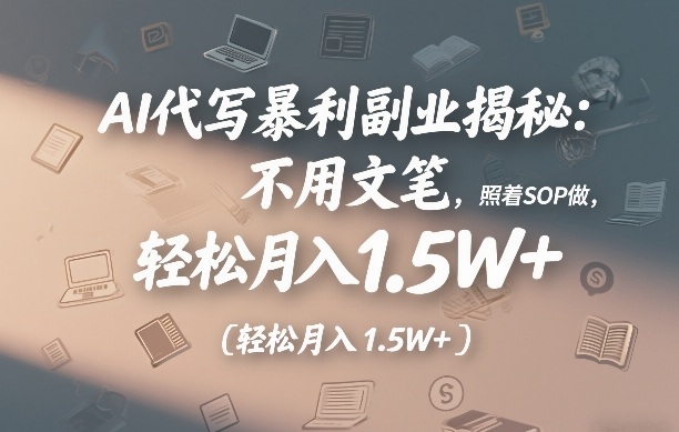 AI代写暴利副业揭秘:不用文笔,照着SOP做,轻松月入1.5W+