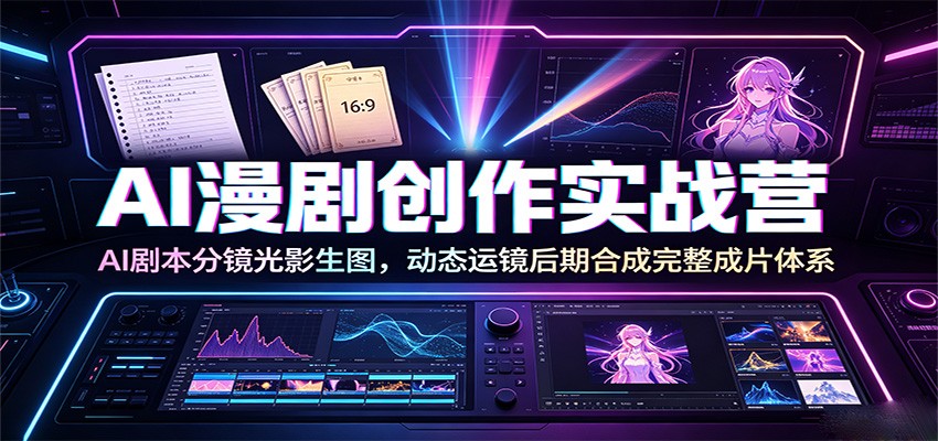 AI漫剧创作实战营：AI剧本分镜光影生图，动态运镜后期合成完整成片体系-智云网