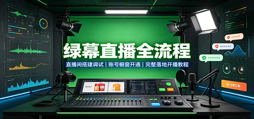 绿幕直播全流程：直播间搭建调试，账号橱窗开通，完整落地开播教程-智云网