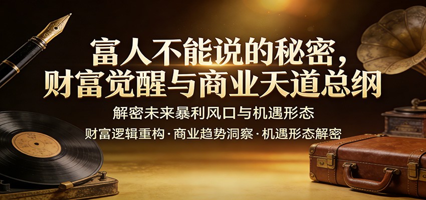图片[1]-富人不能说的秘密，财富觉醒与商业天道总纲，解密未来暴利风口与机遇形态-智云网
