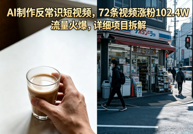 AI制作反常识短视频，72条视频涨粉102.4W，流量火爆，详细项目拆解-智云网