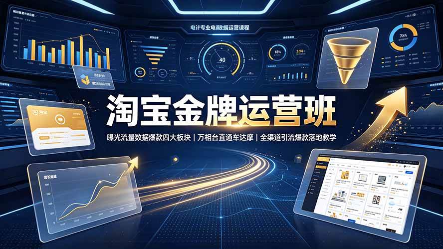 （19434期）淘宝金牌运营班-7月：曝光流量数据爆款四大板块｜万相台直通车达摩｜全渠道引流爆款落地教学-智云网