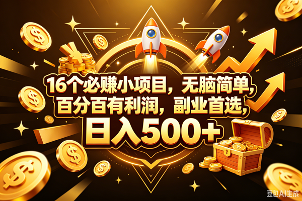 (18440期)16个必赚钱的小项目,百分百赚米,无脑简单,副业首选,日入300+-智云网