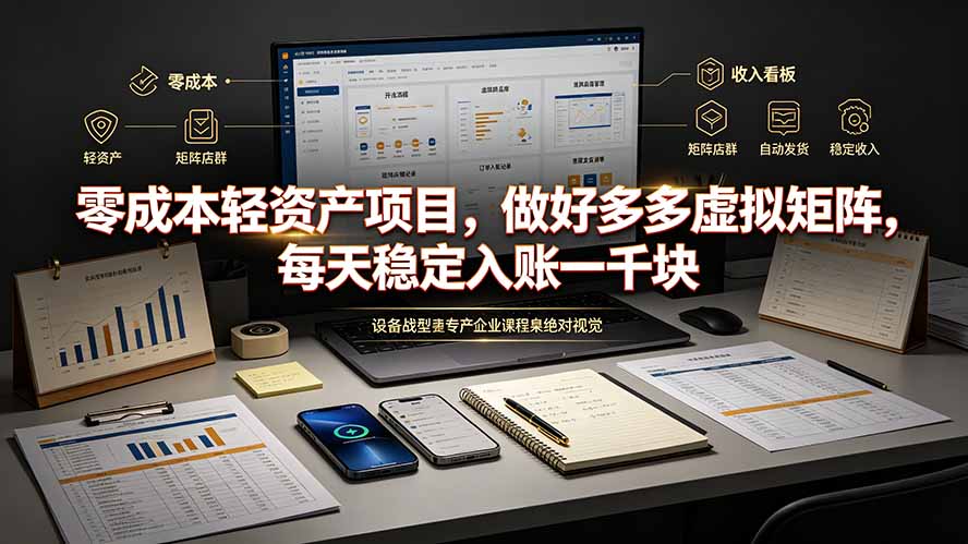零成本轻资产项目，做好多多虚拟矩阵，每天稳定入账一千块-智云网