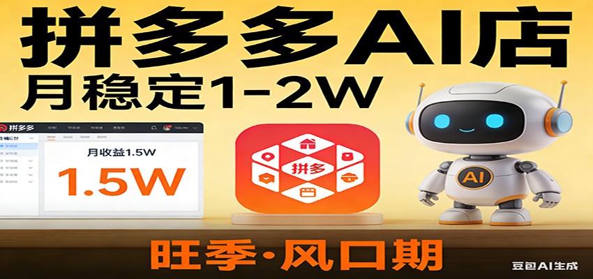 图片[1]-开一家拼多多AI店，月稳定1-2W，目前旺季，风口期！-智云网