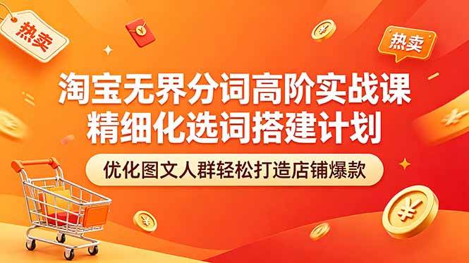 （18564期）淘宝无界分词高阶实战课 精细化选词搭建计划 优化图文人群轻松打造店铺爆款-智云网