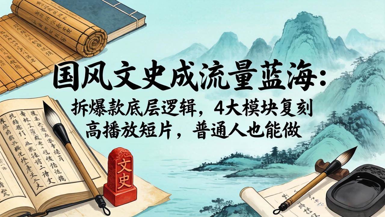 (18227期)国风文史成流量蓝海:拆爆款底层逻辑,4大模块复刻高播放短片,普通人也能做-智云网
