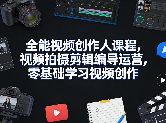 全能视频创作人课程,视频拍摄剪辑编导运营,零基础学习视频创作(更新2026年3月)-智云网