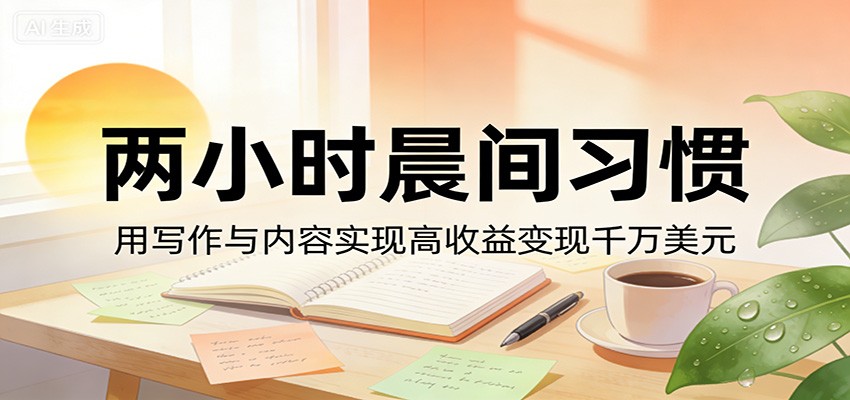 图片[1]-付费文章：两小时晨间习惯，用写作与内容实现高收益变现千万美元-智云网