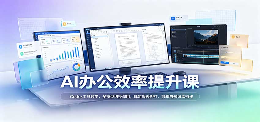 AI办公效率提升课：Codex工具教学，多模型切换调用，搞定报表PPT、剪辑与知识库搭建-智云网