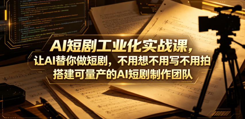 AI短剧工业化实战课，让AI替你做短剧，不用想不用写不用拍，搭建可量产的AI短剧制作团队-智云网