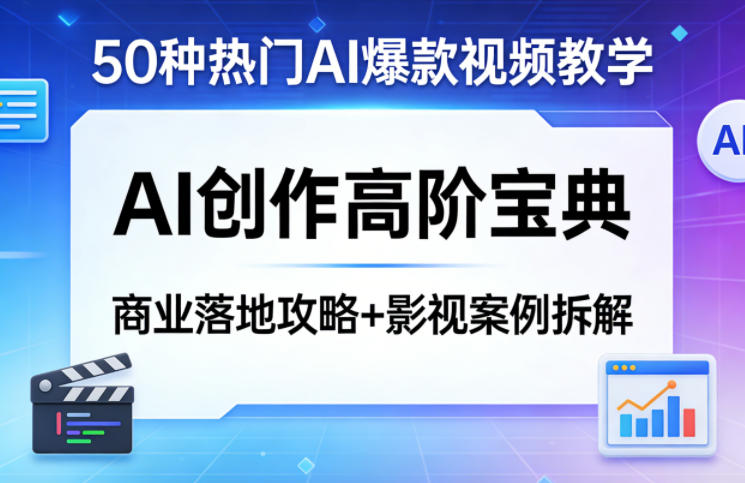 50种热门AI爆款视频教学，AI创作高阶宝典，商业落地攻略+影视案例拆解-智云网