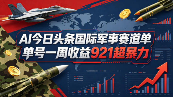 AI今日头条国际军事赛道，单号一周收益921，超暴力-智云网