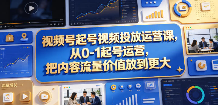 视频号起号视频投放运营课，从0-1起号运营，把内容流量价值放到更大-智云网