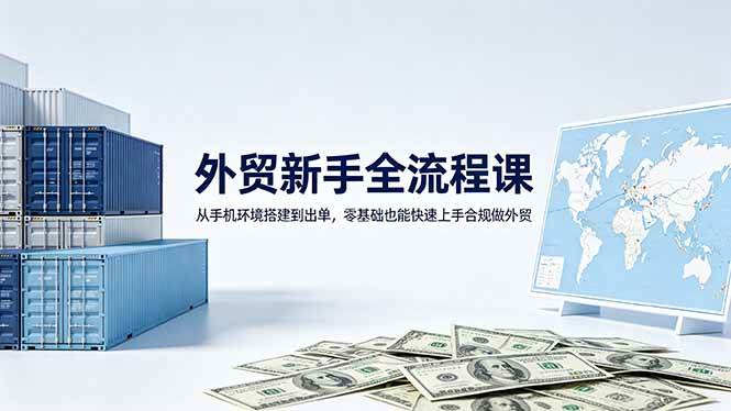 （18481期）外贸新手全流程课：从手机环境搭建到出单，零基础也能快速上手合规做外贸-智云网