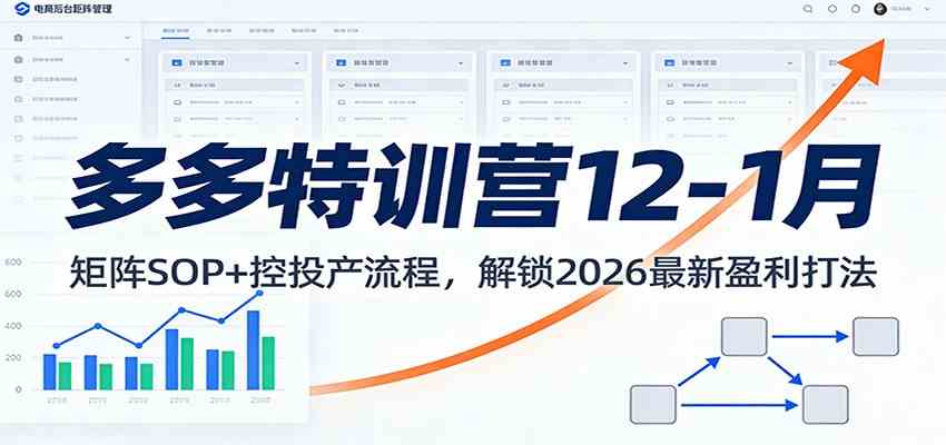 多多特训营12-1月：矩阵SOP+ 控投产流程，解锁2026最新盈利打法