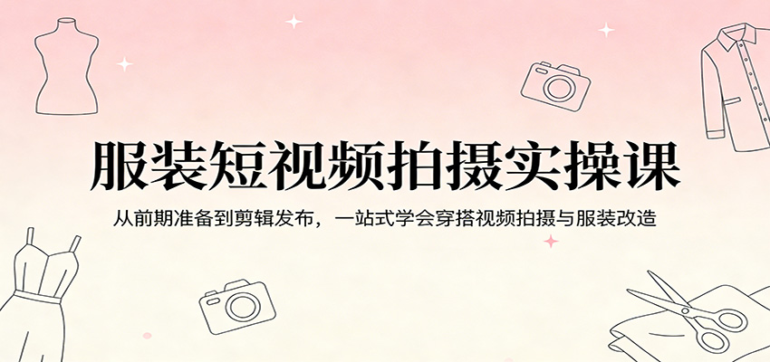 图片[1]-服装短视频拍摄实操课：从前期准备到剪辑发布，一站式学会穿搭视频拍摄与服装改造-智云网