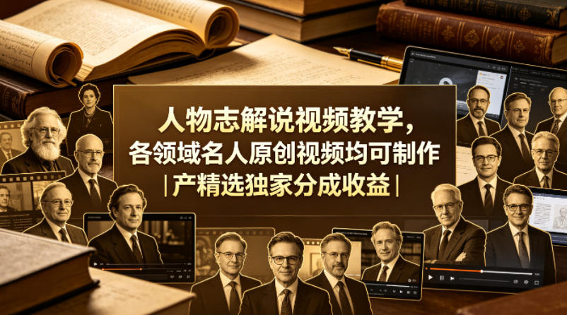 人物志解说视频教学,各领域名人原创视频均可制作丨精选独家分成收益 人物志解说视频教学,各领域名人原创视频均可制作丨精选独家分成收益