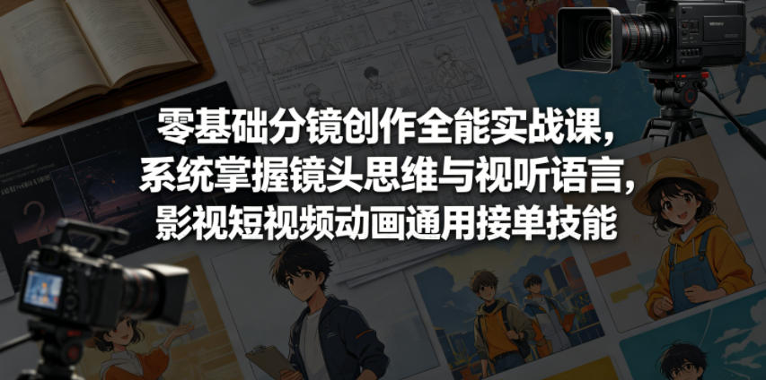 零基础分镜创作全能实战课，系统掌握镜头思维与视听语言，影视短视频动画通用接单技能-智云网