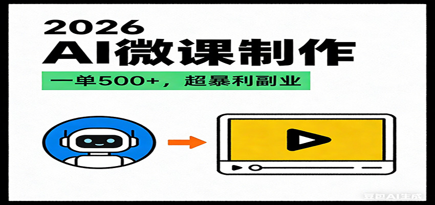 图片[1]-2026AI 风口最稳副业：微课代写制作，一单 500+，人人可做的蓝海项目-智云网