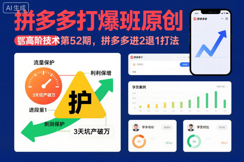 拼多多打爆班原创高阶技术第52期,拼多多进2退1打法