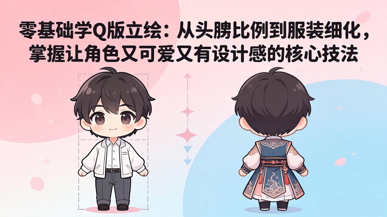 零基础学Q版立绘：从头身比例到服装细化，掌握让角色又可爱又有设计感的核心技法-智云网