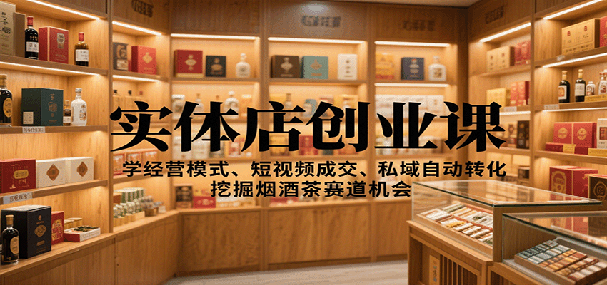图片[1]-实体店创业课：学经营模式、短视频成交、私域自动转化，挖掘烟酒茶赛道机会-智云网