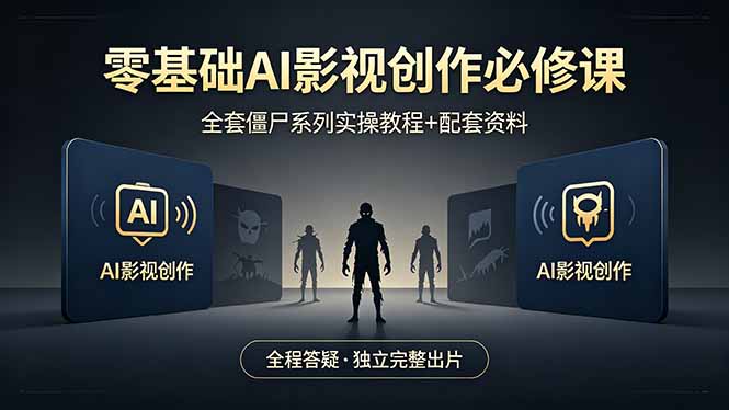 零基础AI影视创作必修课,全套僵尸系列实操教程加配套资料,全程答疑带你独立完整出片-智云网