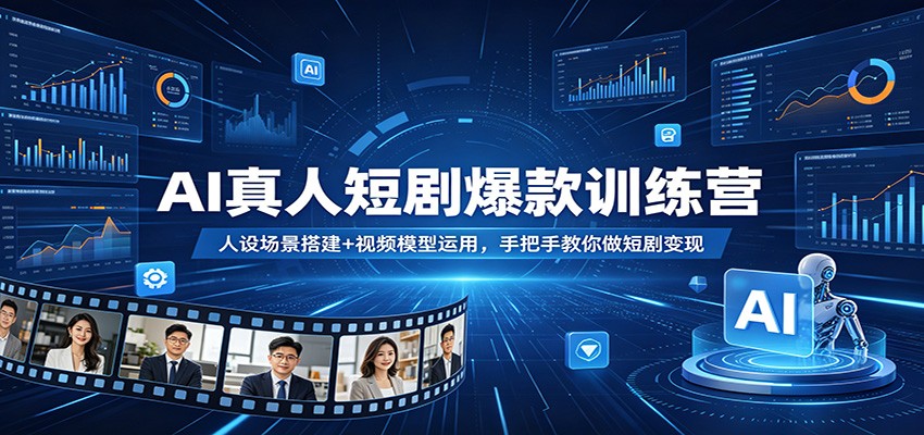 AI真人短剧爆款训练营:人设场景搭建+视频模型运用,手把手教你做短剧变现 AI真人短剧爆款训练营:人设场景搭建+视频模型运用,手把手教你做短剧变现