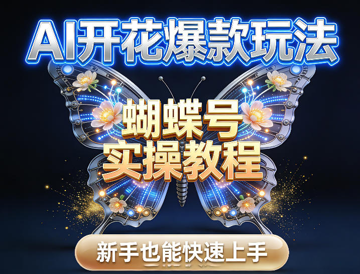 AI开花爆款玩法,蝴蝶号实操教程,新手也能快速上手