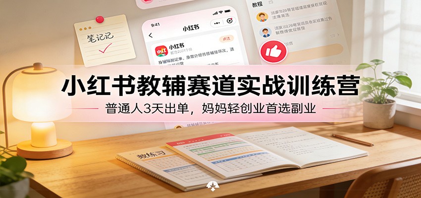 图片[1]-小红书教辅赛道实战训练营：普通人3天出单，妈妈轻创业首选副业-智云网