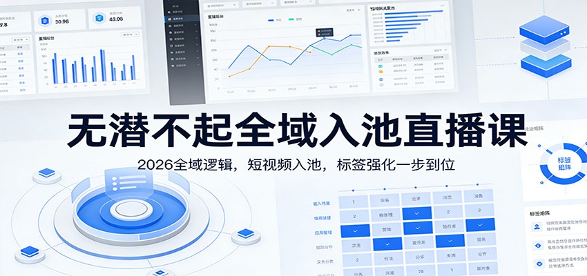 图片[1]-无潜不起全域入池直播课：2026全域逻辑，短视频入池，标签强化一步到位-智云网