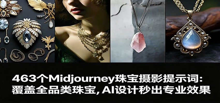 图片[1]-463个Midjourney珠宝摄影提示词：覆盖全品类珠宝，AI设计秒出专业效果-智云网